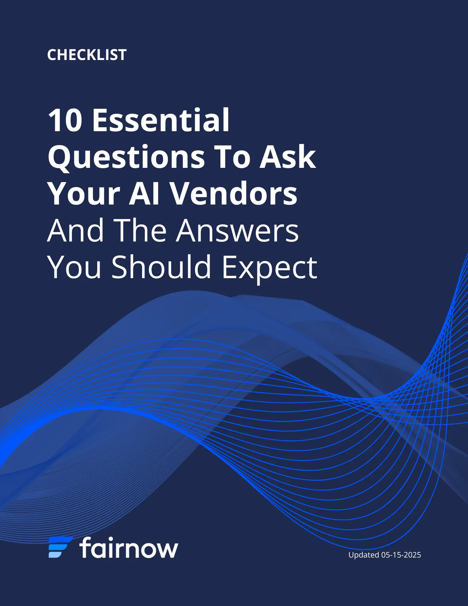 Cover Page Image to promote 10 questions to ask your AI Vendors