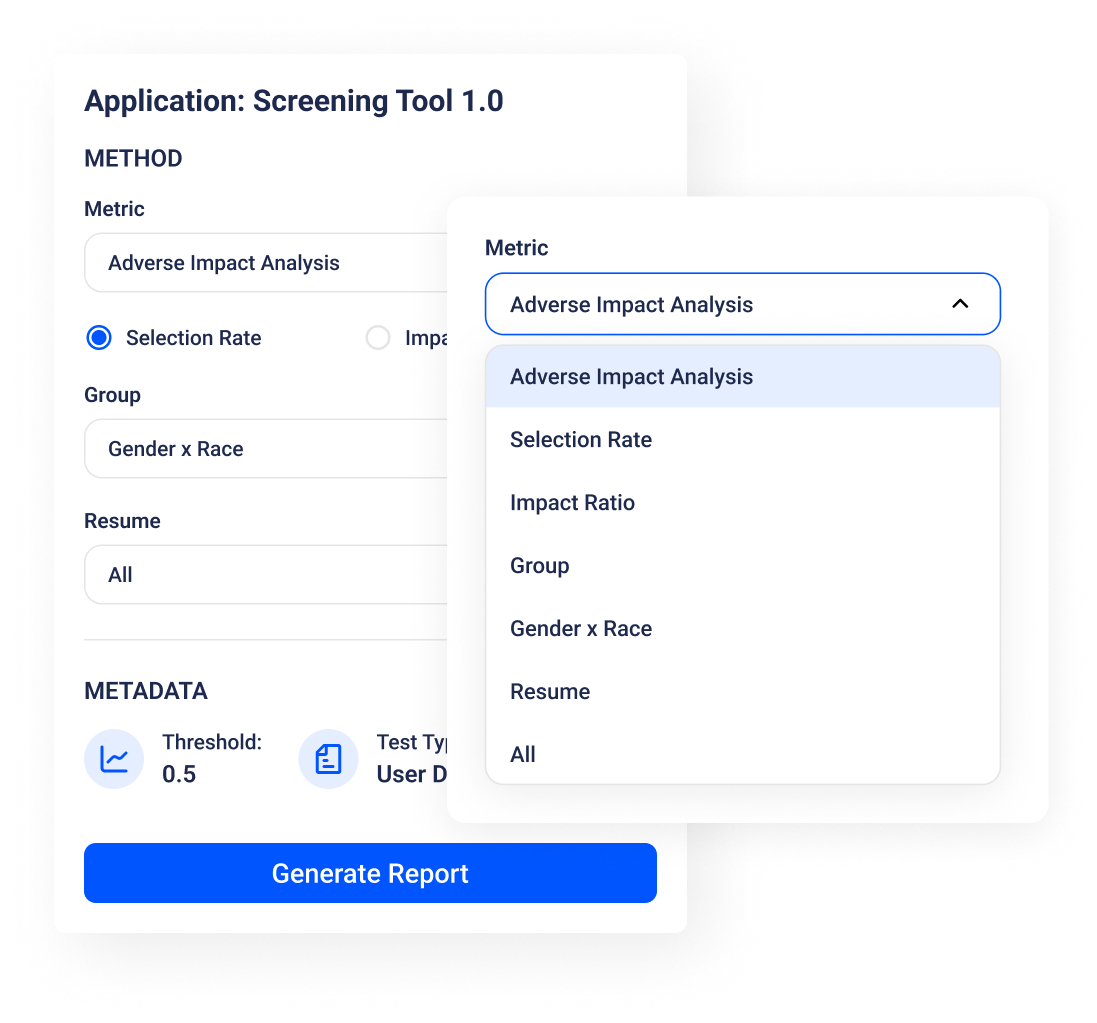 Screenshot of FairNow's AI Bias Assessment Tools