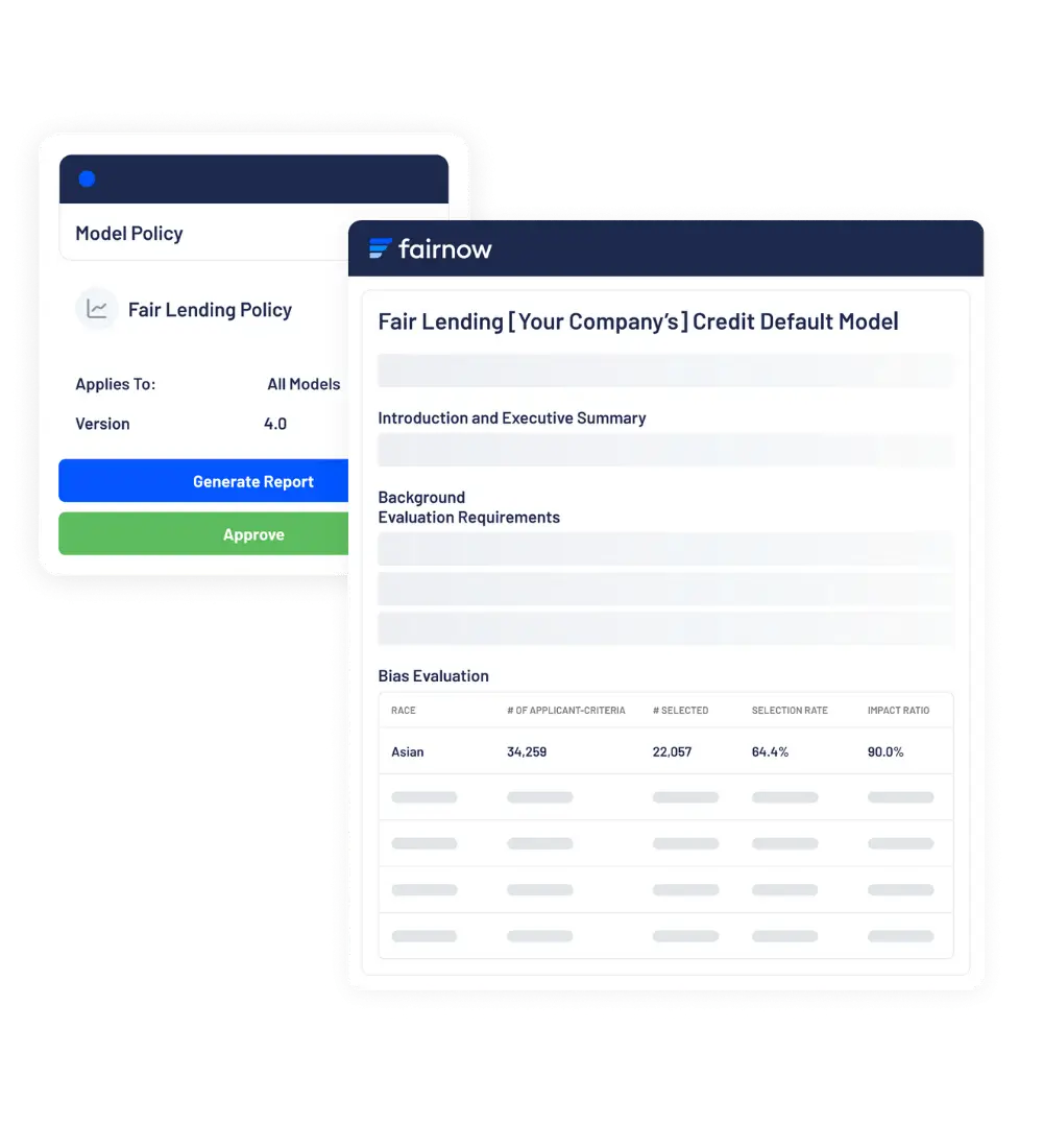 Automated testing and insight generation Example automation and intelligence in AI governance platform
